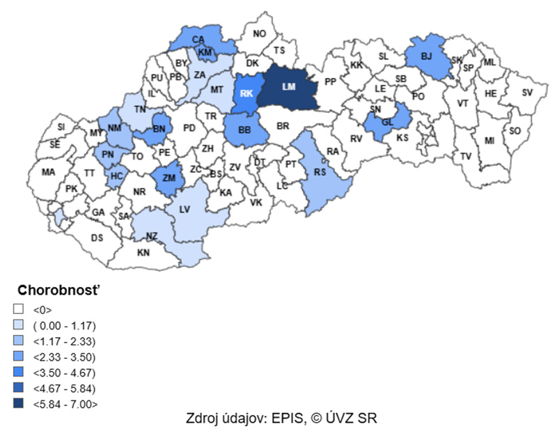 Mapa: 7 – dňová incidencia