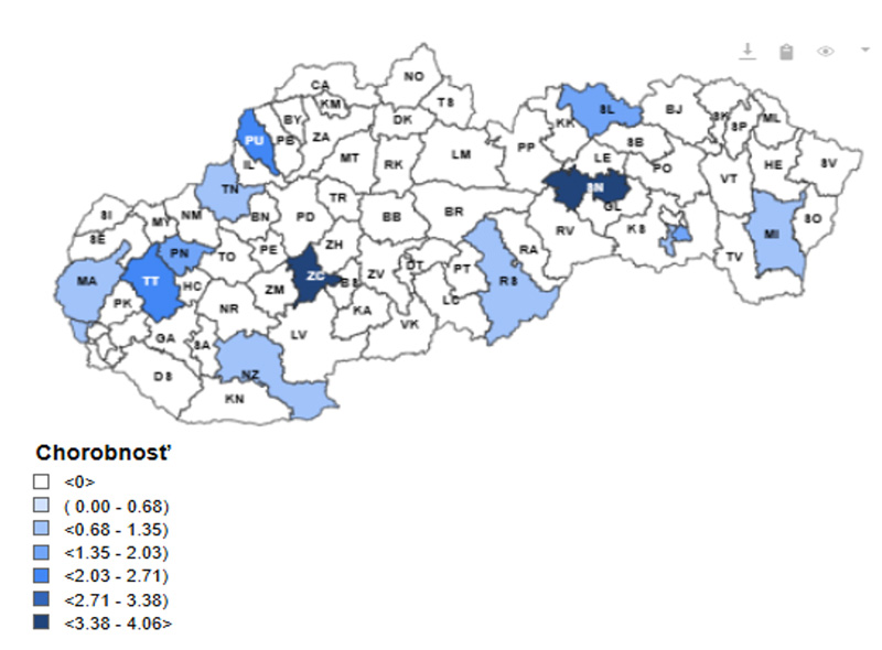 Mapa: 7 – dňová incidencia