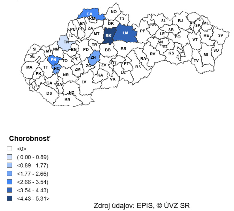 Mapa: 7 - dňová incidencia