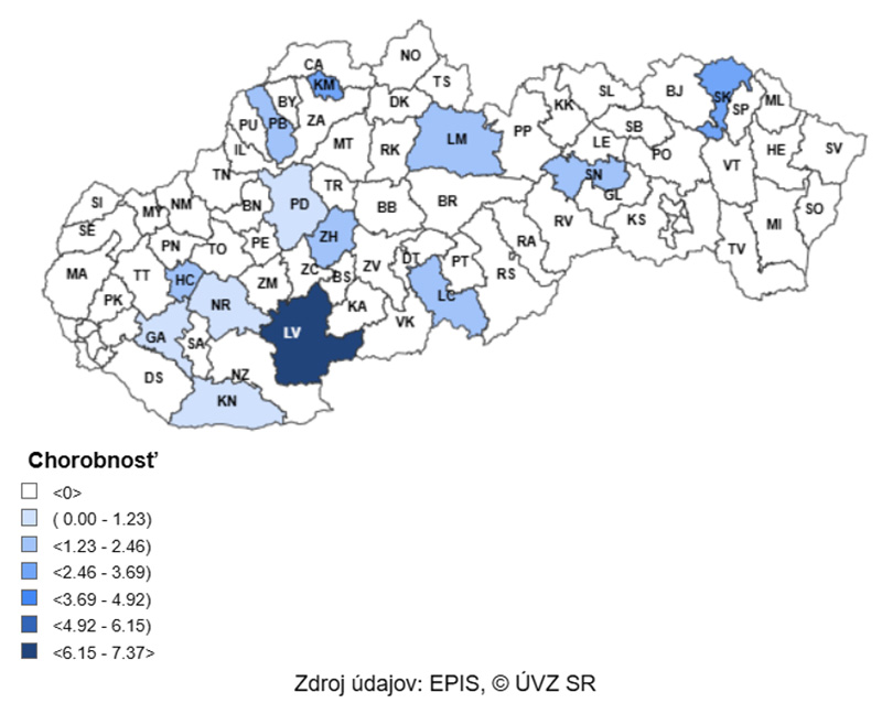 Mapa: 7 – dňová incidencia