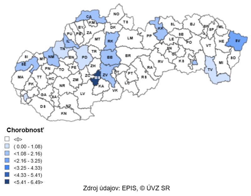 Mapa: 7 – dňová incidencia