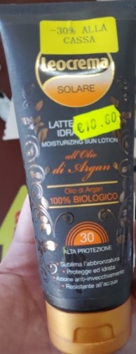 Latte solare idratante all'olio di argan 30 alta protezione – výrobok na ochranu pred slnečným žiarením