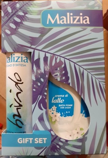 Malizia - gift set for women (perfumed body spray + „crema di latte“ bath foam) – kozmetická súprava